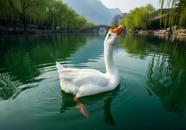 AI generated illustration for 咏鹅